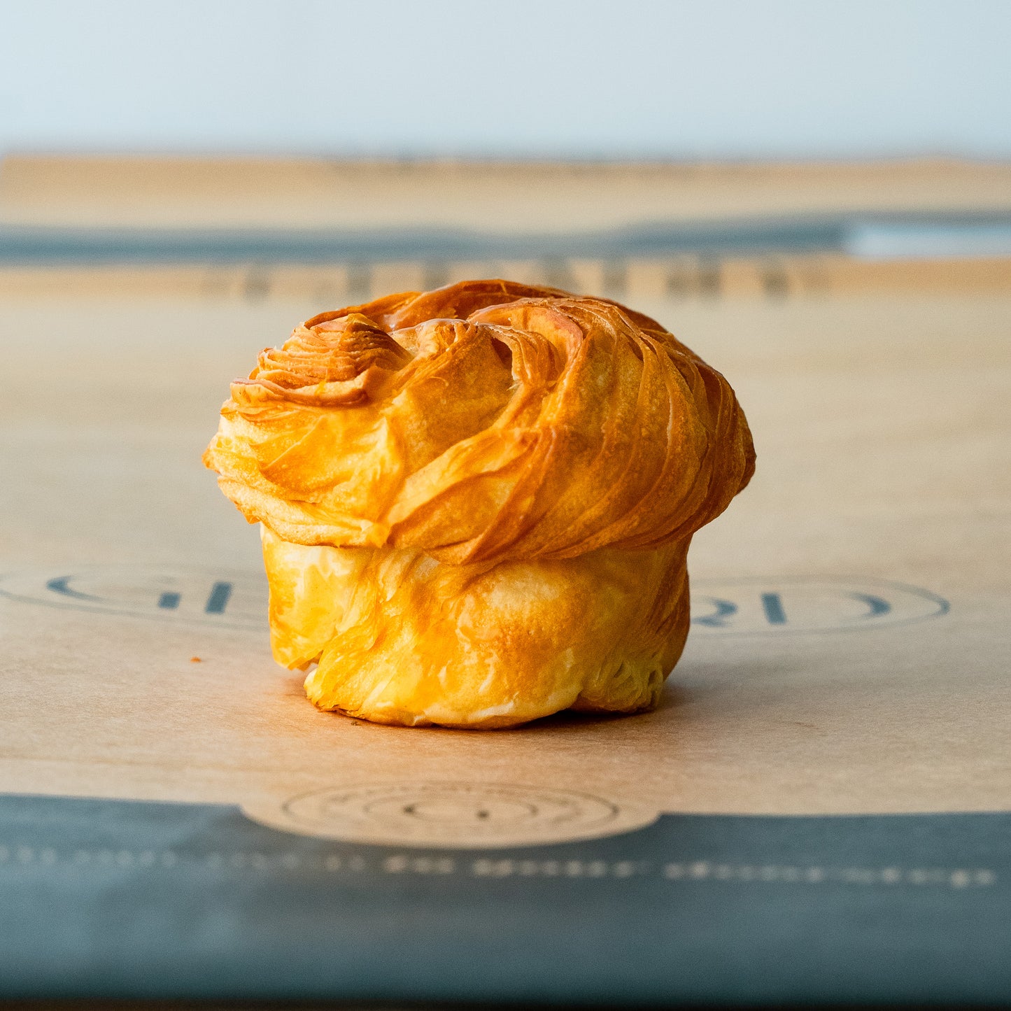 Close-up of Gérard Bakery’s Fleur de Caramel, showcasing its delicate layers and artisanal quality.